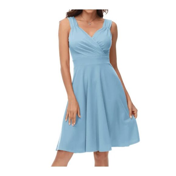 GRACE KARIN NWT Bridesmaid Cocktail Party Dress in Light Blue, Sz Small - Picture 1 of 3